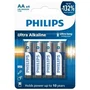 Philips Pilas AA Ultra Alcalina LR6E4B/10, Pack de 4